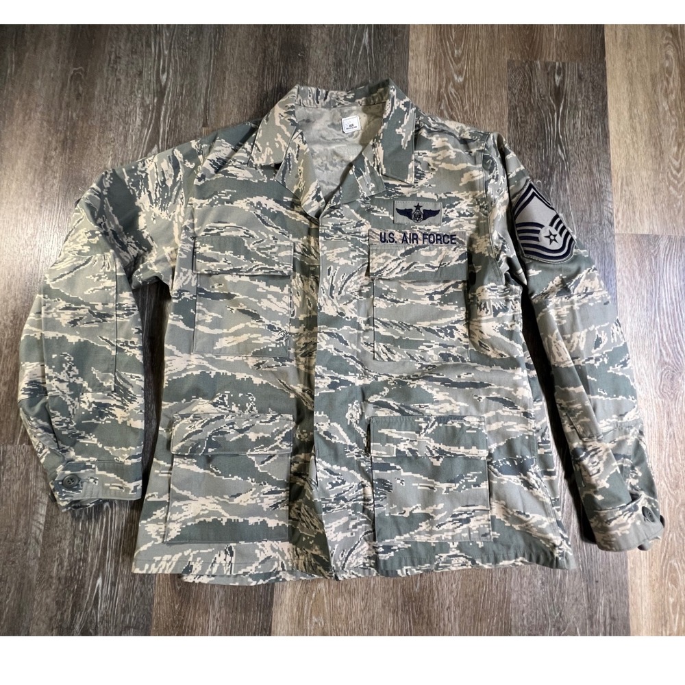 US Air Force ABU Field Jacket Mens 46R Camo Digital Tiger Stripe Utility Coat
